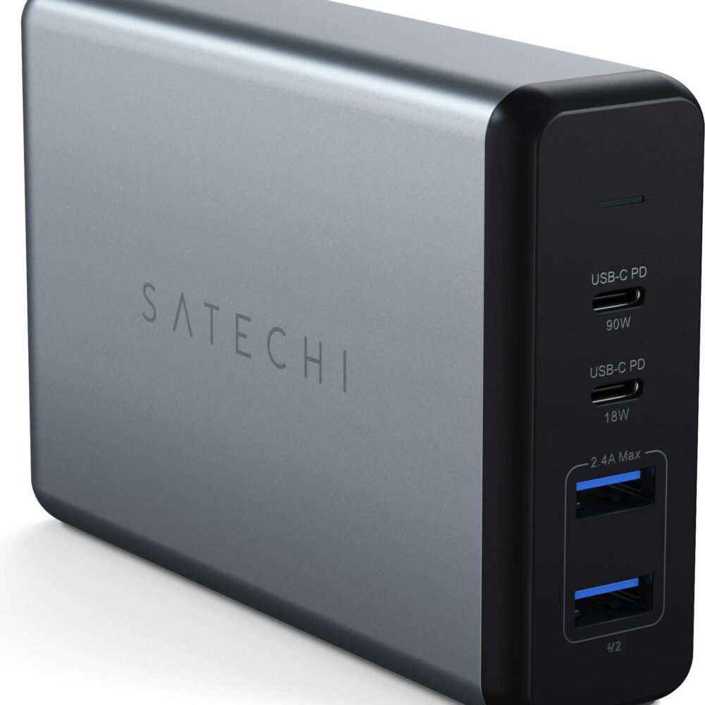 Satechi ST-TC108WM. Aufladetyp: Indoor, Energiequelle: AC, Aufladekompatibilität: Universal. Eingangsspannung: 100 - 240 V. USB Typ-C Anzahl Anschlüsse: 2. Produktfarbe: Schwarz, Grau (ST-TC108WM)