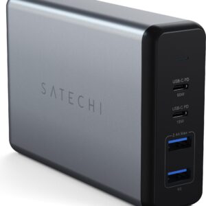 Satechi ST-TC108WM. Aufladetyp: Indoor, Energiequelle: AC, Aufladekompatibilität: Universal. Eingangsspannung: 100 - 240 V. USB Typ-C Anzahl Anschlüsse: 2. Produktfarbe: Schwarz, Grau (ST-TC108WM)