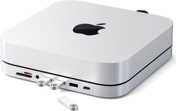 Satechi ST-ABHFS Type-C Aluminium Stand & Hub - Dockingstation - USB-C - für Apple Mac mini (Ende 2018, Ende 2020) (ST-ABHFS)
