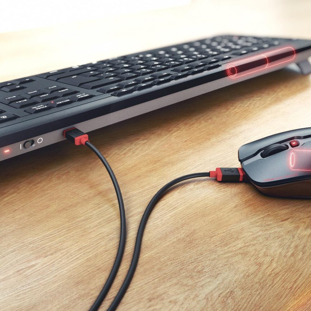 CHERRY STREAM DESKTOP RECHARGE - Tastatur-und-Maus-Set - kabellos - 2,4 GHz - Französisch - Tastenschalter: CHERRY SX - Schwarz (JD-8560FR-2)