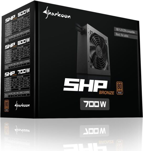 Sharkoon SHP Bronze - Netzteil (intern) - ATX12V 2.3 - 80 PLUS Bronze - Wechselstrom 100-240 V - 700 Watt - aktive PFC - Schwarz