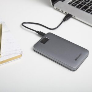 Verbatim Executive Fingerprint Secure - Festplatte - verschlüsselt - 1TB - extern (tragbar) - USB 3,2 Gen 1 (USB-C Steckverbinder) - 256-Bit-AES (53652)
