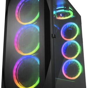 Sharkoon REV300 - Tower - Erweitertes ATX - Seitenteil mit Fenster (gehärtetes Glas) - keine Spannungsversorgung - USB/Audio (4044951032129)
