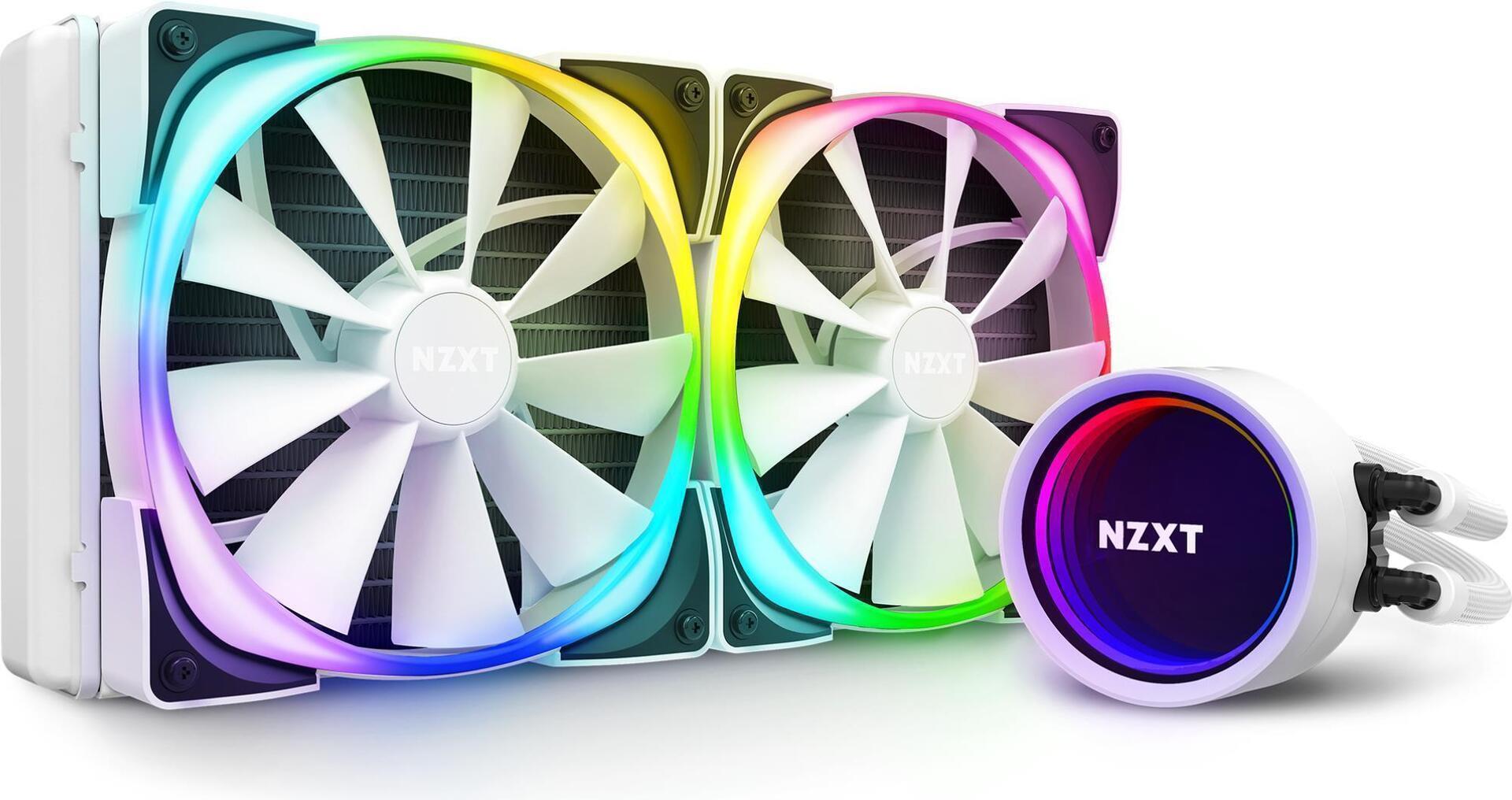NZXT Kraken X63 RGB - Prozessor-Flüssigkeitskühlsystem - Kühlergröße: 280 mm - (für: LGA1156, LGA1366, LGA1155, LGA2011, LGA1150, LGA2011-3, LGA1151, AM4, LGA2066, TRX4, sTRX4, LGA1200) - 140 mm - Mattes Weiß (RL-KRX63-RW)