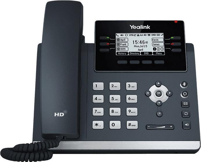Yealink SIP-T42U - VoIP-Telefon mit Rufnummernanzeige - fünfwegig Anruffunktion - SIP, SIP v2, SRTP - 12 Leitungen - Classic Gray (SIP-T42U)