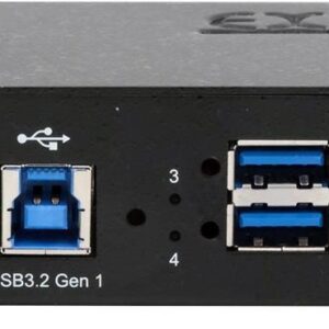 Exsys EX-1185HMVS-2 - Hub - 4 x USB 3.2 Gen 1 - an DIN-Schiene montierbar - Gleichstrom