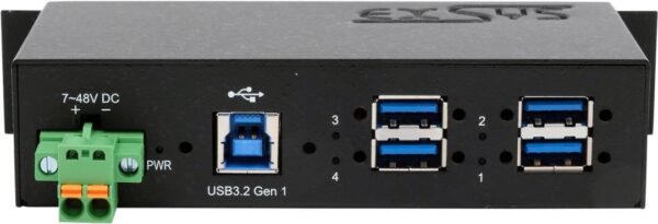 Exsys EX-1185HMVS-2 - Hub - 4 x USB 3.2 Gen 1 - an DIN-Schiene montierbar - Gleichstrom