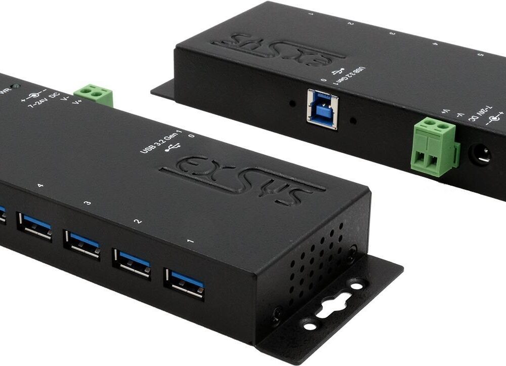 EXSYS EX-1188HMS-3 Schnittstellen-Hub USB 3.2 Gen 1 (3.1 Gen 1) Type-B 5000 Mbit/s Schwarz (EX-1188HMS-3)