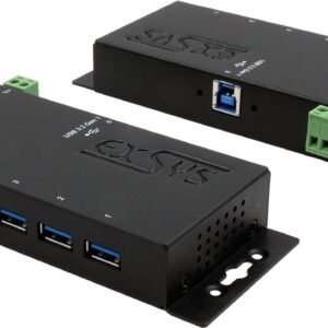 EXSYS EX-1188HMS-3 Schnittstellen-Hub USB 3.2 Gen 1 (3.1 Gen 1) Type-B 5000 Mbit/s Schwarz (EX-1188HMS-3)
