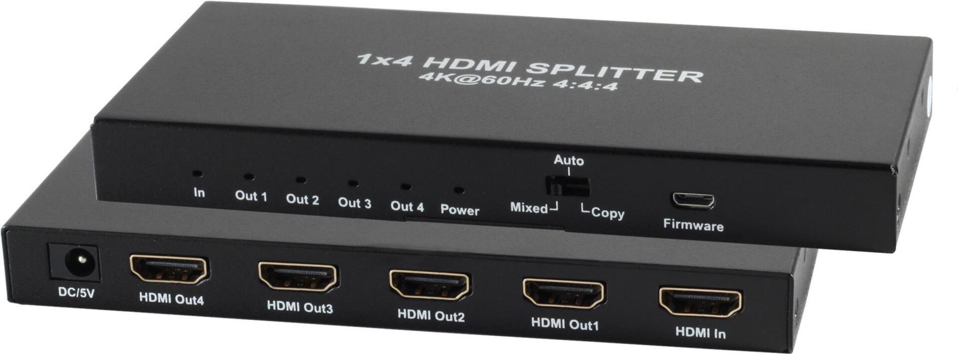 SHVP SP05-10002 - HDMI Splitter 4K/2K 60 Hz HDR 2,50cm (1") 4out (SP05-10002)
