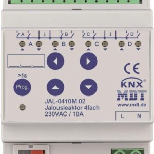 MDT JAL-0410M.02 Jalousieaktor 4fach 4TE REG 10A 230VAC m.Fahrzeitmessung (JAL-0410M.02)