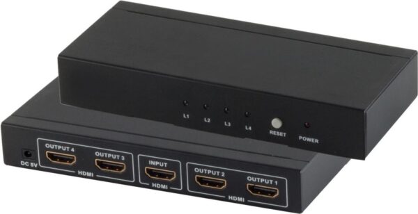 S/CONN maximum connectivity HDMI Verteiler, 1 x IN 4 x OUT mit Netzteil, 4K2K, 3D, VER1.4 (05-03004)