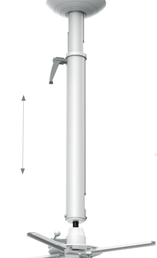 HAGOR Beamfix II - Befestigungskit (Deckenmontage) - für Projektor - 670 - 900 mm, Universal - weiß