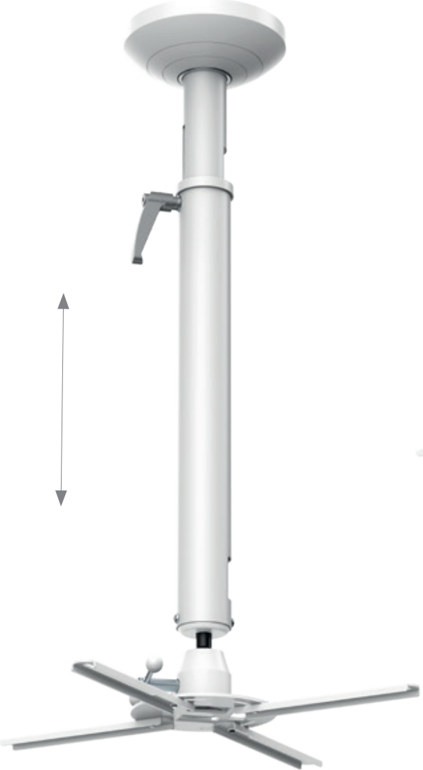 HAGOR Beamfix II - Befestigungskit (Deckenmontage) - für Projektor - 670 - 900 mm, Universal - weiß