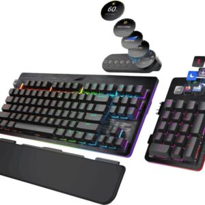 Mountain Everest Max - Tastatur - mit media dock - Hintergrundbeleuchtung - USB-C - QWERTZ - Deutsch - Tastenschalter: CHERRY MX Blue - schwarz (MG-EVK1B-CB1-DE)