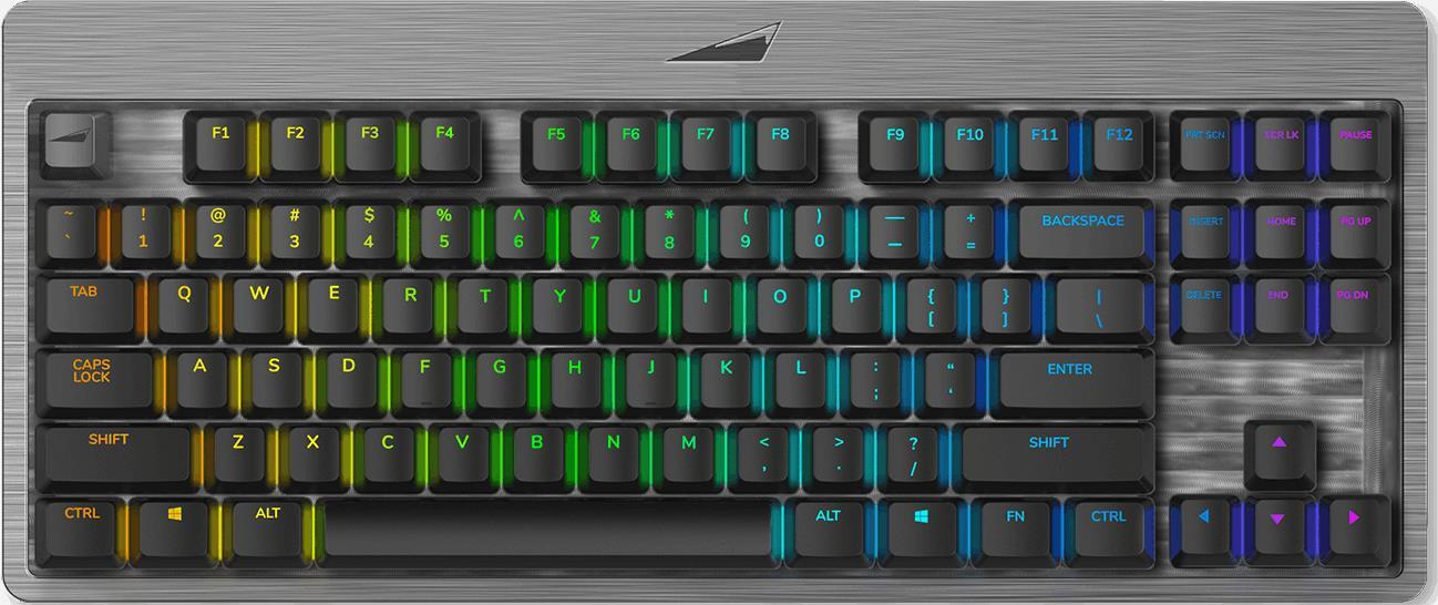 Mountain Everest Core - Tastatur - Hintergrundbeleuchtung - USB-C - QWERTZ - Deutsch - Tastenschalter: CHERRY MX Red - gunmetal-grau (MG-EVK2G-CR1-DE)