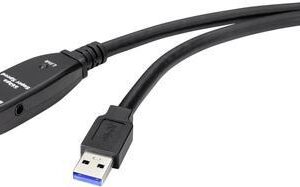 Renkforce RF-4598350 USB Kabel 20 m USB 3.2 Gen 1 (3.1 Gen 1) USB A Schwarz (RF-4598350)