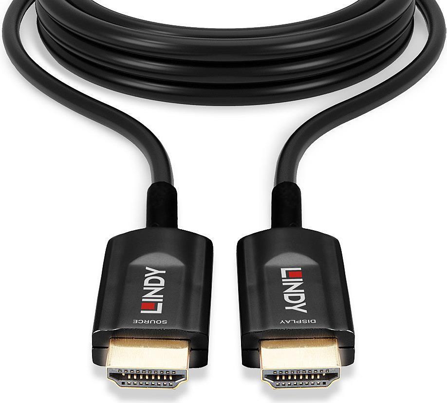 Lindy - Ultra High Speed - HDMI-Kabel - HDMI männlich bis HDMI männlich - 10 m - Hybrid Kupfer/Kohlefaser - Schwarz - rund, Support von 4K 120 Hz, Support von 8K 60 Hz