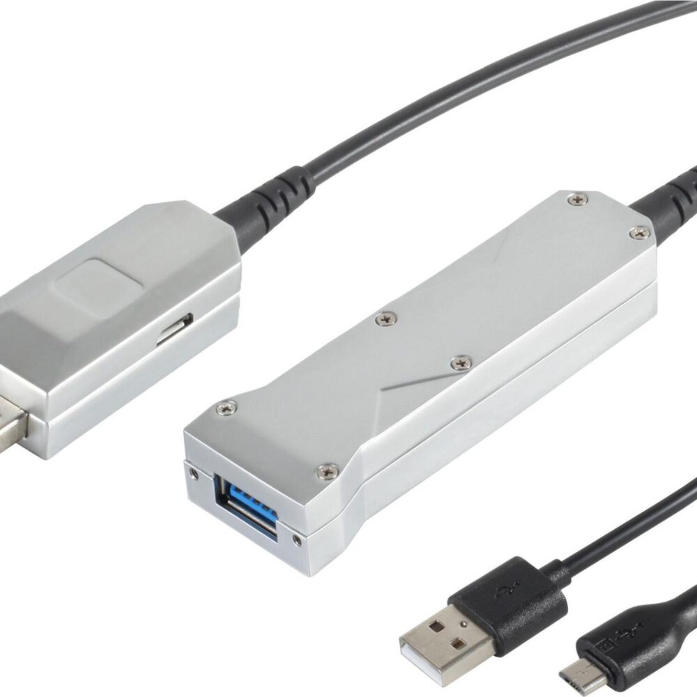 S/CONN maximum connectivity USB Verlängerung Optisch USB 3.0- USB 3.0 A Stecker auf USB 3.0 A + USB Micro B Buchse, 10,0m (30-35075)