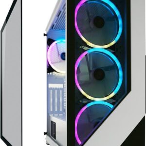 LC-Power Gaming 803W - Midi Tower - PC - Schwarz - Weiß - ATX - micro ATX - Mini-ITX - Metall - Kunststoff - Gehärtetes Glas - Gaming (ATX GAMING 803W-ON)