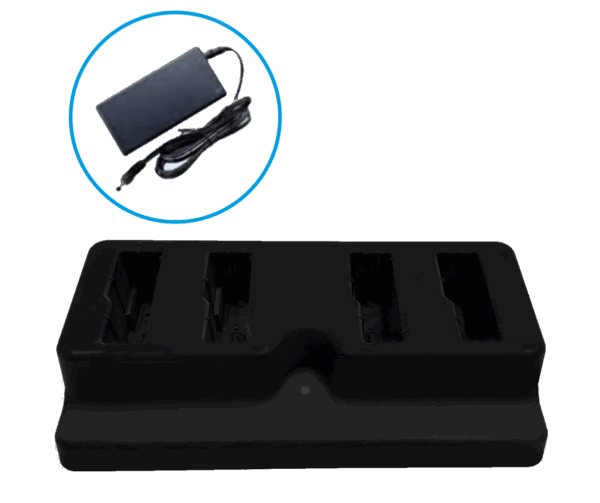 UNITECH WD200 4-Slot Terminal Charging Cradle with power adapter supply 1010-900031G. (Please note: power cord is optional: 1550-602689G UK power cord / 1550-602333G EU power cord) (5100-900030G)