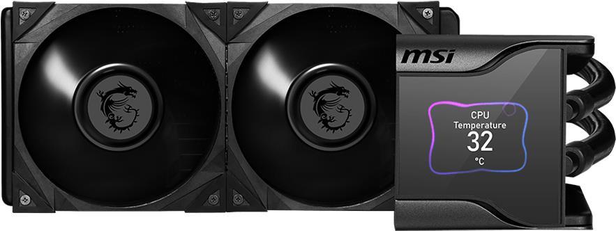 MSI MEG CORE LIQUID S280 - Prozessor-Flüssigkeitskühlsystem - Kühlergröße: 360 mm - (für: LGA1156, AM2, AM2+, AM3, LGA1155, AM3+, LGA2011, FM1, FM2, LGA1150, FM2+, LGA2011-3, LGA1151, AM4, LGA2066, TR4, SP3, sTR4, LGA1200, LGA1700) - 140 mm (9S6-6A0431-001)