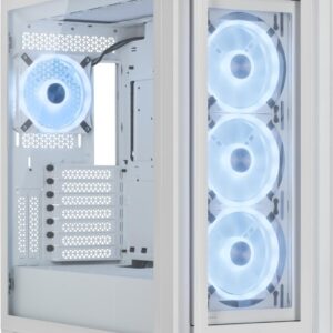 CORSAIR iCUE 5000X RGB QL Edition - Mid tower - Seitenteil mit Fenster (gehärtetes Glas) - keine Spannungsversorgung (ATX) - True White - USB/Audio