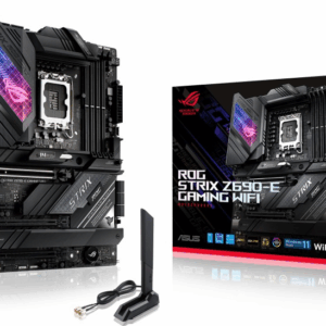 ASUS ROG STRIX Z690-E GAMING WIFI - Motherboard - ATX - LGA1700-Sockel - Z690 Chipsatz - USB-C Gen 2x2, USB-C Gen2, USB 3,2 Gen 1, USB 3,2 Gen 2 - 2,5 Gigabit LAN, Wi-Fi, Bluetooth - Onboard-Grafik (CPU erforderlich) - HD Audio (8-Kanal) (90MB18J0-M0EAY0)