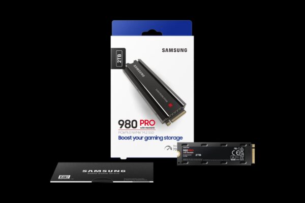 Samsung 980 PRO MZ-V8P2T0CW - SSD - verschlüsselt - 2TB - intern - M.2 2280 - PCIe 4,0 x4 (NVMe) - Puffer: 2GB - 256-Bit-AES - TCG Opal Encryption 2,0 (MZ-V8P2T0CW)
