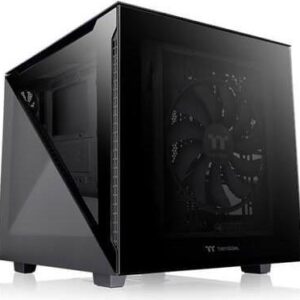 Thermaltake Divider 200 TG - Micro-Case - micro ATX - windowed side panel (tempered glass) - ohne Netzteil (PS/2) - Schwarz - USB/Audio (CA-1V1-00S1WN-00)