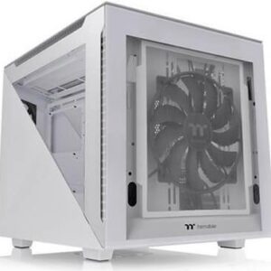 Thermaltake Divider 200 TG Snow - Micro-Case - micro ATX - Seitenteil mit Fenster (gehärtetes Glas) - keine Spannungsversorgung (PS/2) - weiß - USB/Audio (CA-1V1-00S6WN-00)