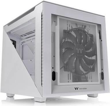 Thermaltake Divider 200 TG Snow - Micro-Case - micro ATX - Seitenteil mit Fenster (gehärtetes Glas) - keine Spannungsversorgung (PS/2) - weiß - USB/Audio (CA-1V1-00S6WN-00)