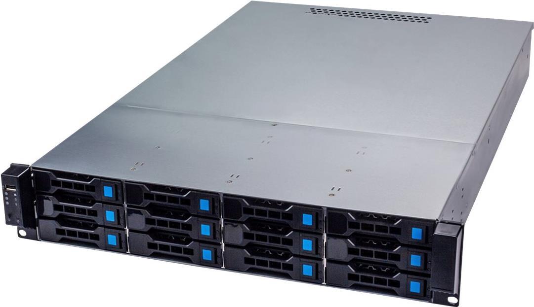 FANTEC SRC-2612X07-12G - Rack-Montage - 2U - E-ATX - SATA/SAS - Hot-Swap - keine Spannungsversorgung - Schwarz, Silber - USB (2482)