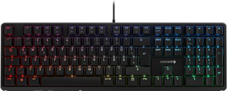 CHERRY G80-3000N RGB - Tastatur - Hintergrundbeleuchtung - USB - Deutsch - Tastenschalter: CHERRY MX Silent Red - Schwarz