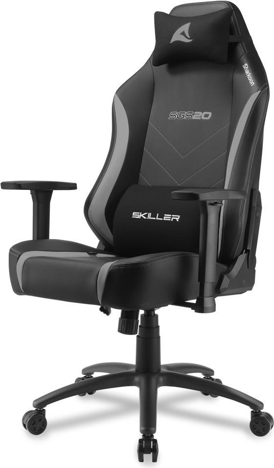 Sharkoon SKILLER SGS20 - Gepolsterter Sitz - Gepolsterte Rückenlehne - Schwarz - Grau - Schwarz - Grau - Schaum - Polyurethan (PU) - Schaum - Polyurethan (PU) (4044951034970)