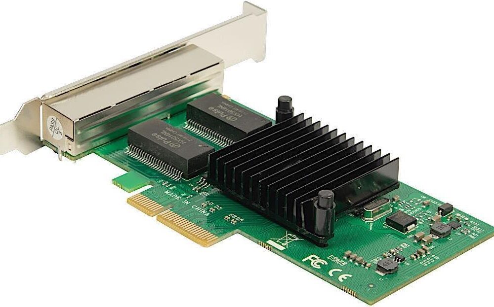 INTER-TECH Argus ST-7238 - vierfach LAN-Adapter Intel i350 Off-Load Checksummen- und Segmentierungsberechnung VT-c VMDq SR-IOV (77773010)