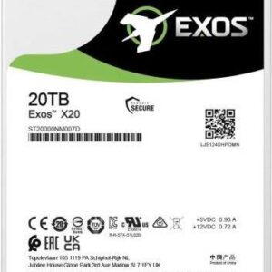 Seagate Exos X20 ST20000NM007D - Festplatte - 20TB - intern - SATA 6Gb/s - 7200 U/min - Puffer: 256MB (ST20000NM007D)