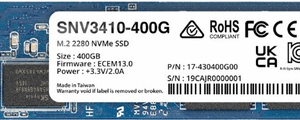 Synology SNV3410 - SSD - 400 GB - intern - M.2 2280 - PCI Express 3.0 x4 (NVMe)