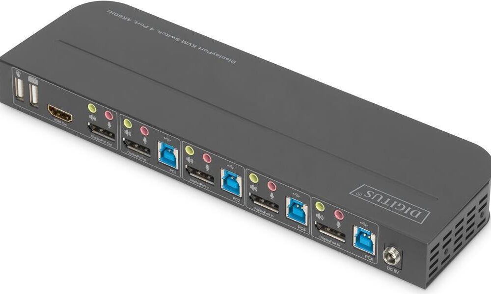 DIGITUS - KVM-/Audio-Switch - 4 x KVM/Audio - 1 lokaler Benutzer - Desktop