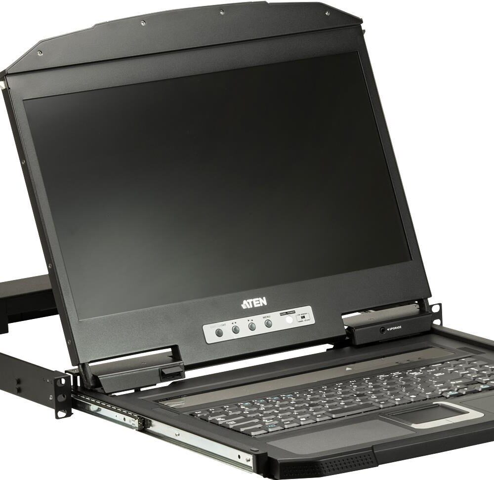 Aten CL3700NW. Bildschirmdiagonale: 47 cm (18.5" ), Bildschirmauflösung: 1920 x 1080 Pixel, Helligkeit: 350 cd/m². Tastatur Porttyp: USB, Maus-Porttyp: USB, Video Porttyp: HDMI. Netzteiltyp: AC, Netzteil Eingansgsspannung: 100 - 240 V, Netzteilfrequenz: 50/60 Hz. Breite: 477 mm, Höhe: 42,8 mm, Tiefe: 480,6 mm. Mitgelieferte Kabel: AC, HDMI, USB (CL3700NW-UK)