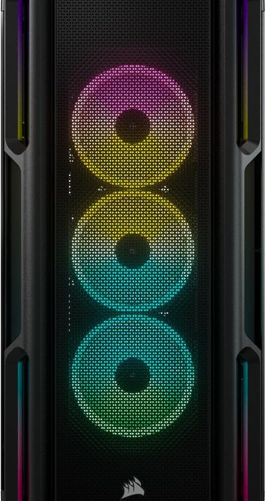 CORSAIR iCUE 5000T RGB - MDT - Erweitertes ATX - Seitenteil mit Fenster (gehärtetes Glas) - keine Spannungsversorgung (ATX) - Schwarz - USB/Audio (CC-9011230-WW)