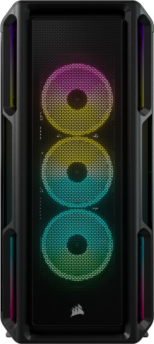 CORSAIR iCUE 5000T RGB - MDT - Erweitertes ATX - Seitenteil mit Fenster (gehärtetes Glas) - keine Spannungsversorgung (ATX) - Schwarz - USB/Audio (CC-9011230-WW)