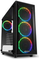 Sharkoon TG4M RGB - ATX case - Erweitertes ATX - Seitenteil mit Fenster (gehärtetes Glas) - keine Spannungsversorgung - Schwarz - USB/Audio (4044951034840)