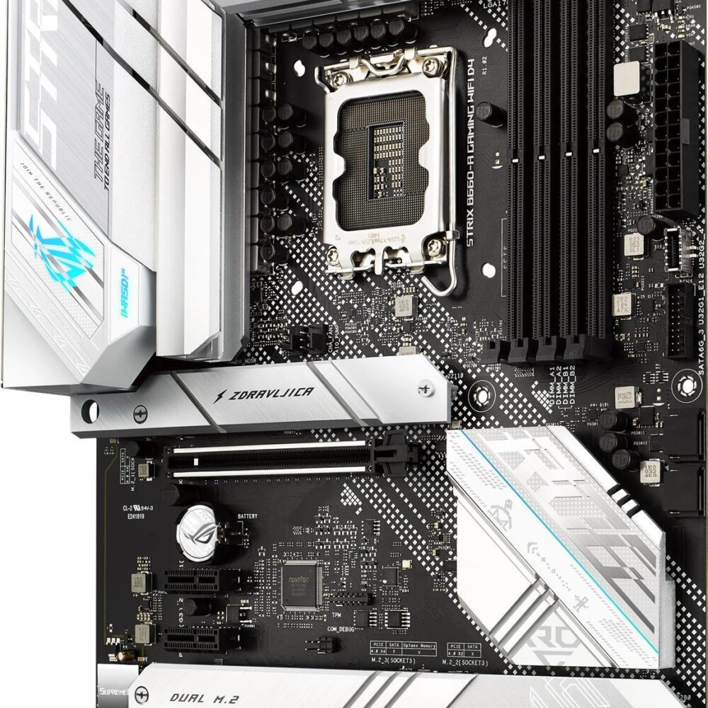 ASUS ROG STRIX B660-A GAMING WIFI D4 - Motherboard - ATX - LGA1700-Sockel - B660 Chipsatz - USB-C Gen2, USB-C Gen1, USB 3.2 Gen 1, USB 3.2 Gen 2, USB-C Gen 2x2 - 2.5 Gigabit LAN, Wi-Fi 6, Bluetooth - Onboard-Grafik (CPU erforderlich) - HD Audio (8-Kanal)