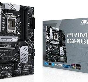 ASUS PRIME B660-PLUS D4 - Motherboard - ATX - LGA1700-Sockel - B660 Chipsatz - USB 3,2 Gen 1, USB 3,2 Gen 2, USB-C Gen 2x2 - 2,5 Gigabit LAN - Onboard-Grafik (CPU erforderlich) - HD Audio (8-Kanal) (90MB18X0-M1EAY0)