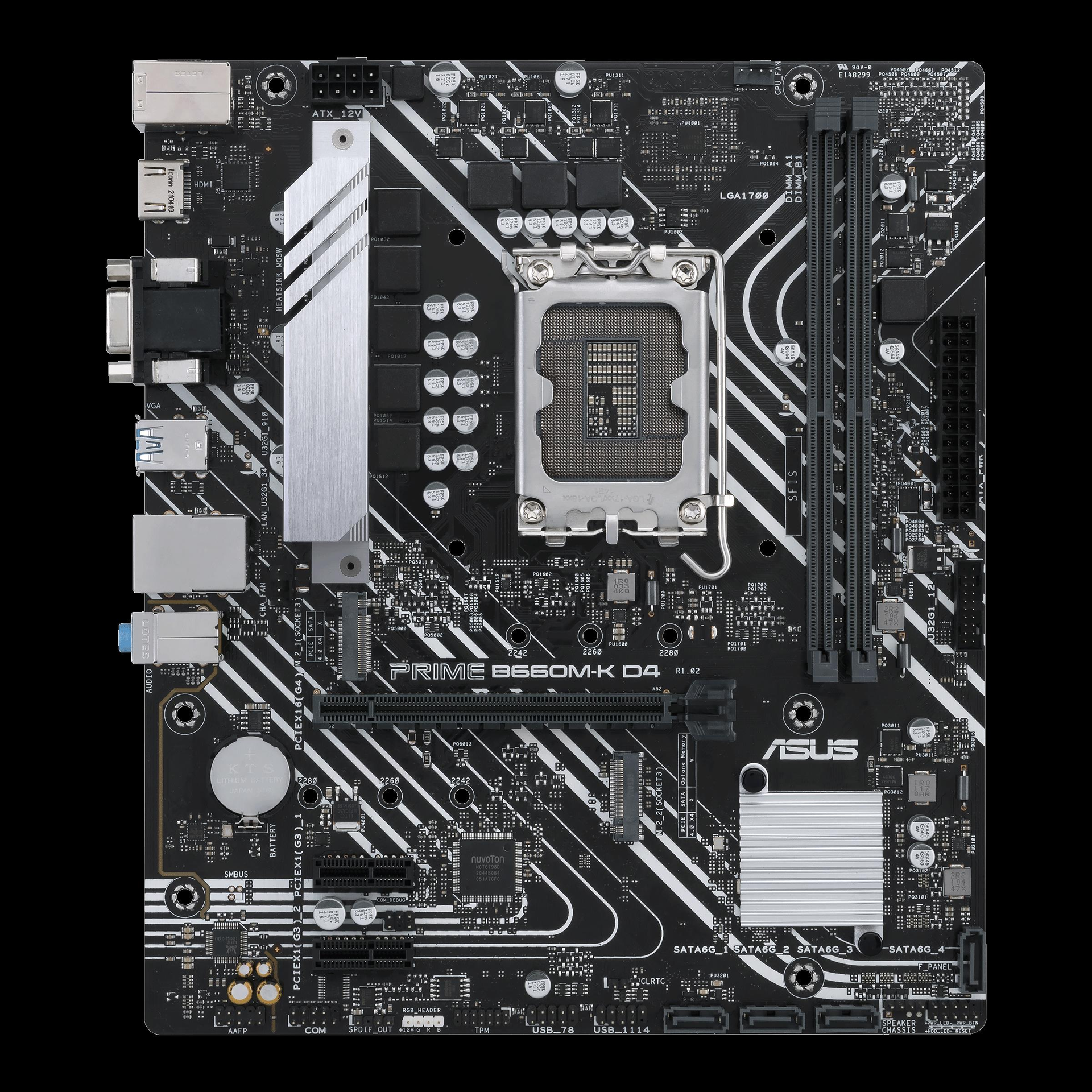 ASUS PRIME B660M-K D4 - Motherboard - micro ATX - LGA1700-Sockel - B660 Chipsatz - USB 3,2 Gen 1 - Gigabit LAN - Onboard-Grafik (CPU erforderlich) - HD Audio (8-Kanal) (90MB1950-M0EAY0)