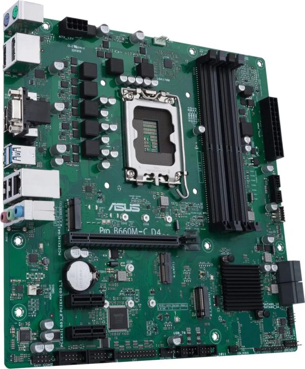 ASUS PRO B660M-C D4-CSM - Motherboard - micro ATX - LGA1700-Sockel - B660 Chipsatz - USB-C Gen1, USB 3,2 Gen 1 - Gigabit LAN - Onboard-Grafik (CPU erforderlich) - HD Audio (8-Kanal) (90MB19B0-M0EAYC)