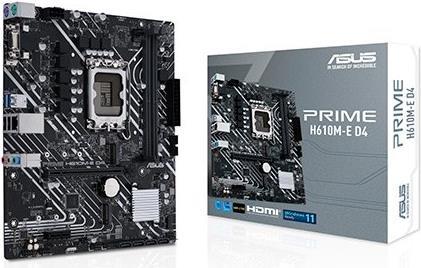 ASUS PRIME H610M-E D4-CSM - Motherboard - micro ATX - LGA1700-Sockel - H610 Chipsatz - USB 3.2 Gen 1, USB 3.2 Gen 2 - Gigabit LAN - Onboard-Grafik (CPU erforderlich) - HD Audio (8-Kanal)