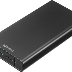 Sandberg - Powerbank - 38400 mAh - 142 Wh - 100 Watt - 3 A - PD - 3 Ausgabeanschlussstellen (2 x USB, USB-C) - auf Kabel: USB-C
