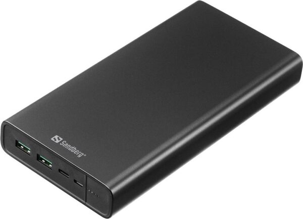 Sandberg - Powerbank - 38400 mAh - 142 Wh - 100 Watt - 3 A - PD - 3 Ausgabeanschlussstellen (2 x USB, USB-C) - auf Kabel: USB-C